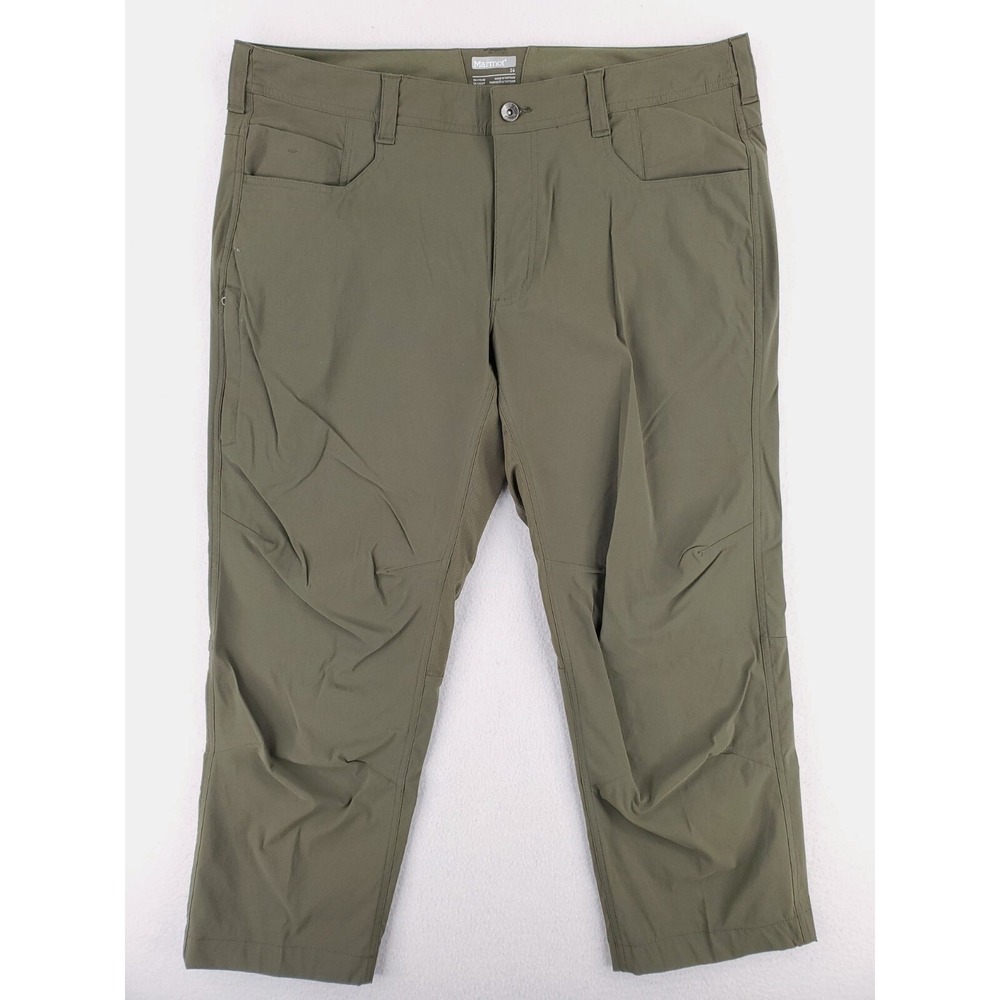 Marmot Pant Mens 36x27* Green Verde Cargo Utility Hiking‎ Softshell Performance